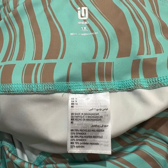 Ideology (1X) Compression Ocean Sigh Geo-print Pockets 10" Bike Shorts Plus Size - Picture 8 of 10